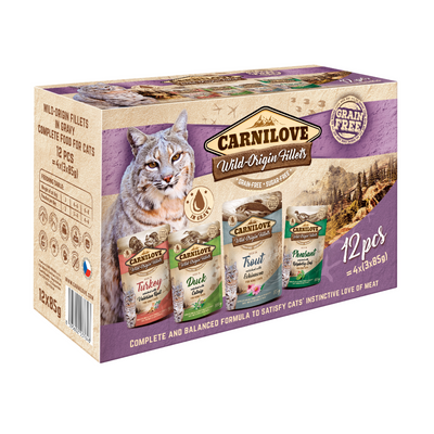 Multi-pack de pâtées Carnilove pour chat – Assortiment sans céréales, riche en protéines pour une alimentation variée et équilibrée.