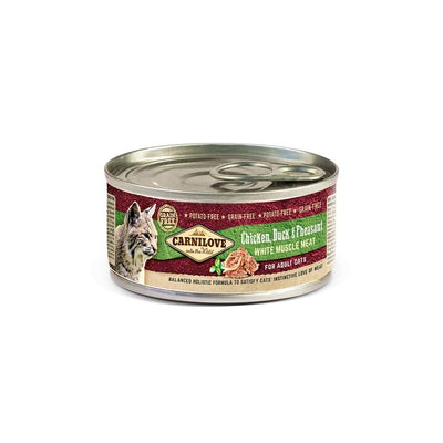 Pâtée Carnilove poulet, canard et faisan pour chats adultes - alimentation humide savoureuse et équilibrée pour une santé optimale